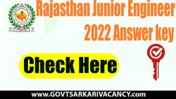Rajasthan Junior Engineer 2022 Answer key: Official answer key of Junior Engineer Recruitment released, Download Here